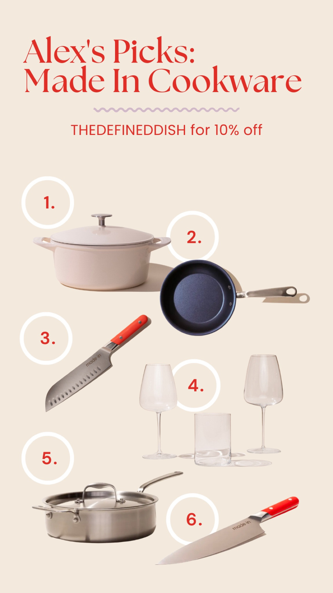 THEDEFINEDDISH for 10% off Made In Cookware

Made in; cookware; knives; pans; pots; glasses; wine glasses; drinking glasses

#LTKunder100 #LTKhome #LTKGiftGuide