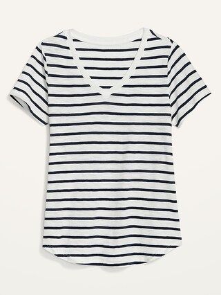 EveryWear Striped Slub-Knit V-Neck T-Shirt for Women | Old Navy (US)