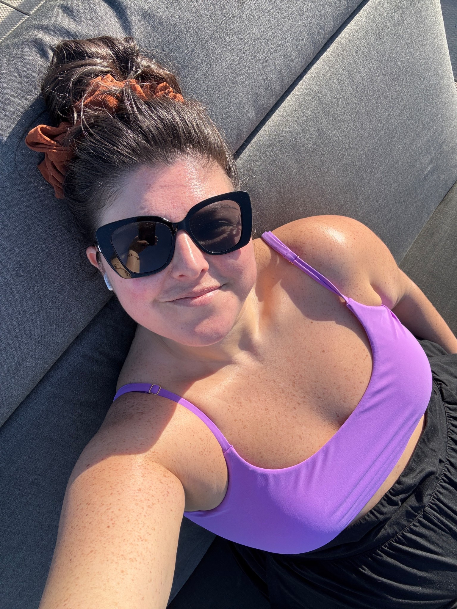 Tanning on the roof in this bright purple swimsuit top! I’m wearing a 3x and I’m normally a 2x (but it’s TTS). 

#LTKPlusSize #LTKSwim