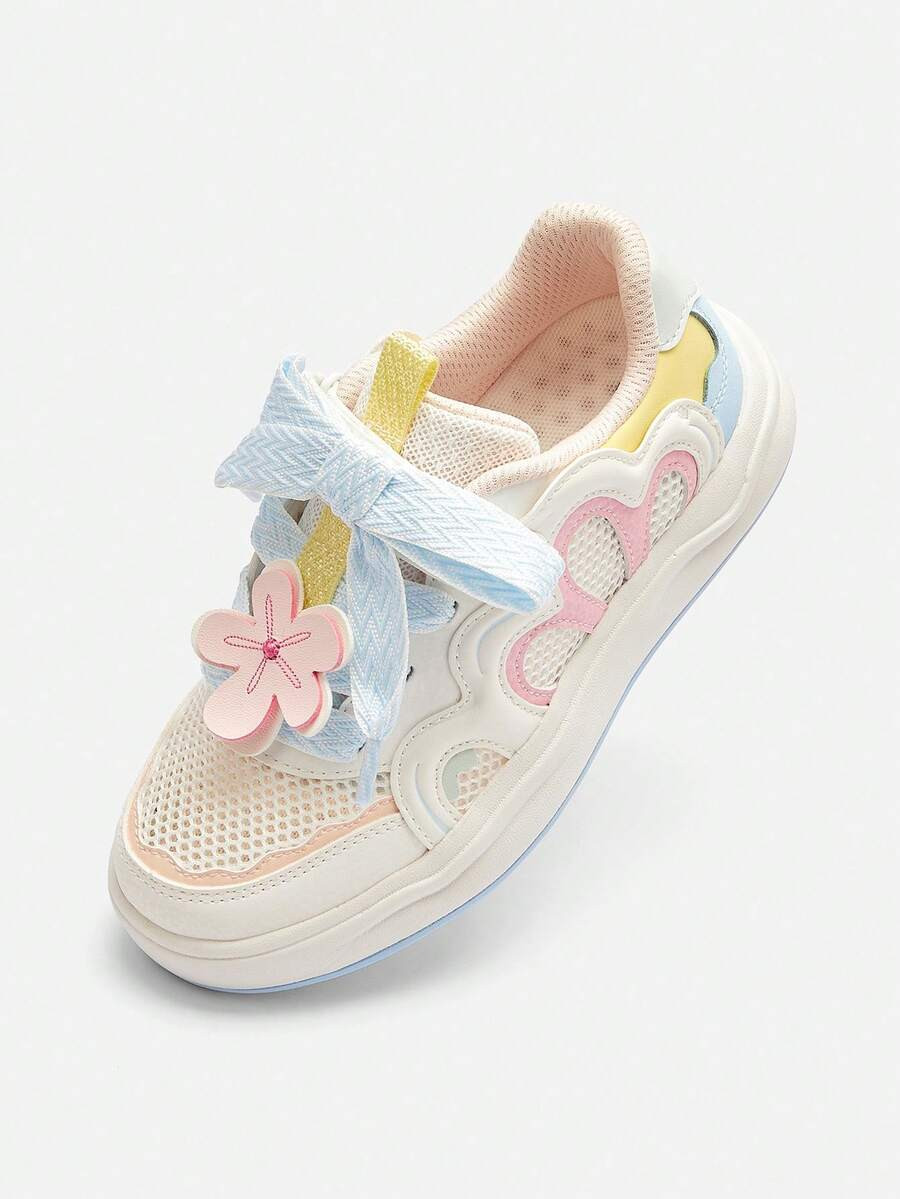 Balabala Girls Low Top White Sneakers 2026 New Classic Skate Shoes Casual School Daily Wear Comfo... | SHEIN