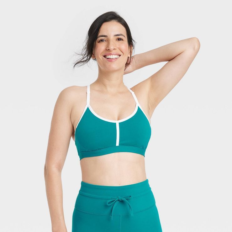 Women's Light Support Simplicity Striped Sports Bra - All in Motion™ | Target