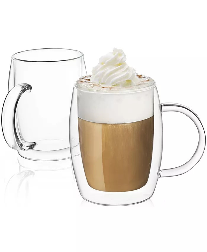 JoyJolt Aroma Double Wall Coffee Glasses Set of 2 & Reviews - Glassware & Drinkware - Dining - Ma... | Macys (US)