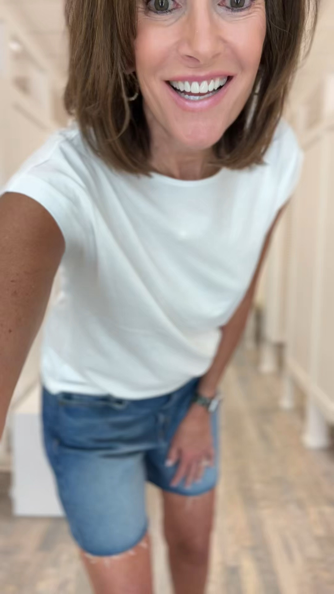 Cap sleeve tee - small 
Denim shorts - 29 but I bought size 28

Sandal discount: F4_ANNIE

Summer outfit

#LTKMidsize #LTKTravel #LTKOver40