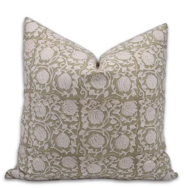 Satomi Floral Linen Indoor/Outdoor Pillow Cover | Wayfair North America