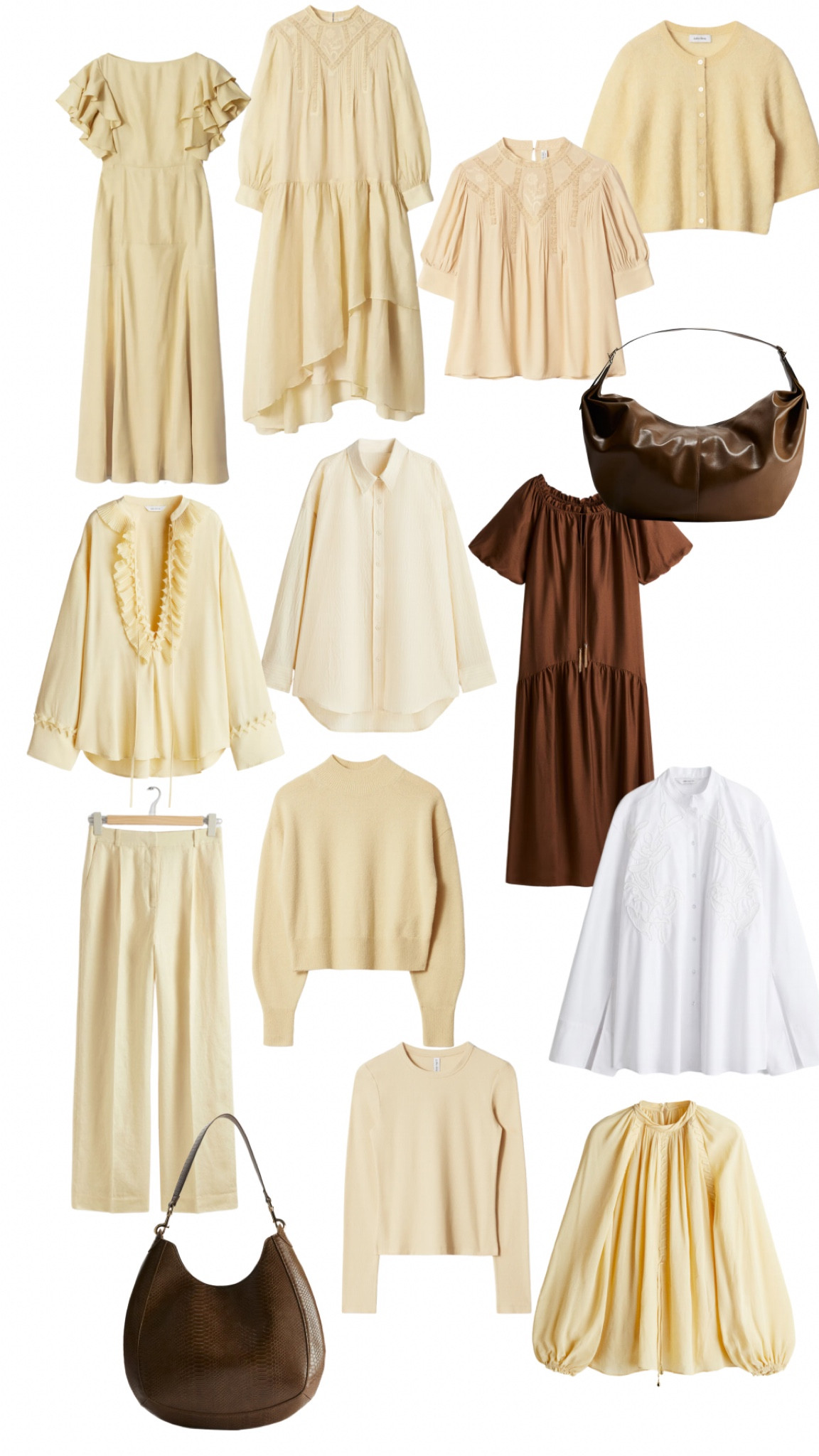 butter yellow, new in, blouse, shirt, dress, maxi dress, summer dress, modest dress, brown bag, leather bag, white shirt, frill blouse, knit wear, cashmere, transitional, spring outfit, & other stories, h&m

#LTKSeasonal #LTKeurope #LTKfindsunder50