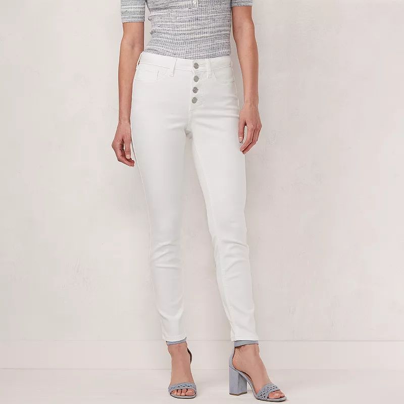 Women's LC Lauren Conrad Feel Good High-Waisted Skinny Jeans, Size: 0, White | Kohl's