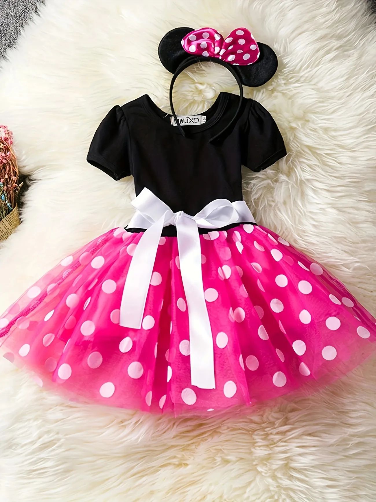 Toddler Girls Polka Dot Puffy Tutu Play Dress Kids Belted Princess Dress With Hair Hoop | Temu Affiliate Program