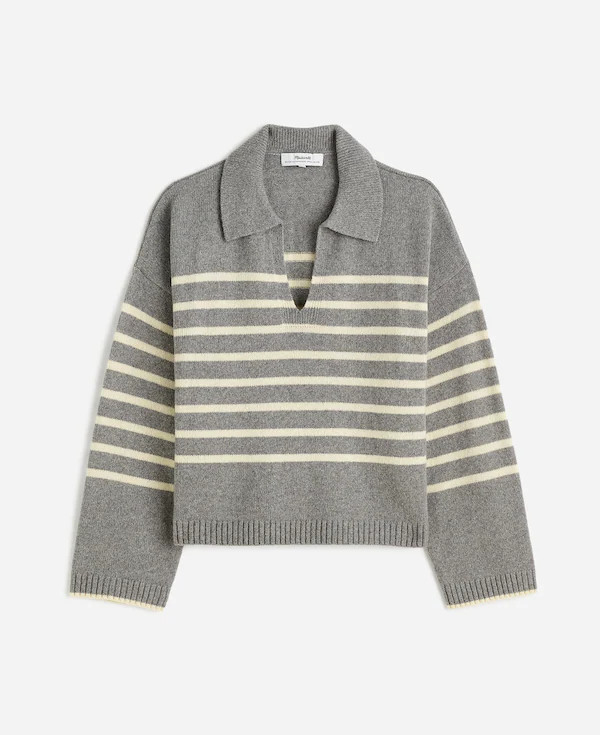 Cashmere-Wool Blend Polo Sweater | Madewell