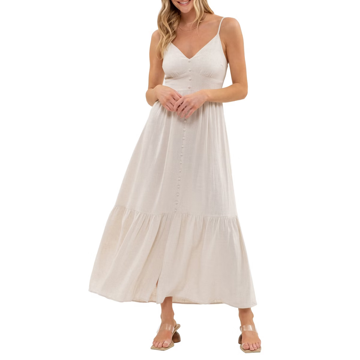 August Sky Women's Deep V-neckline Sleeveless Midi Dress | Target