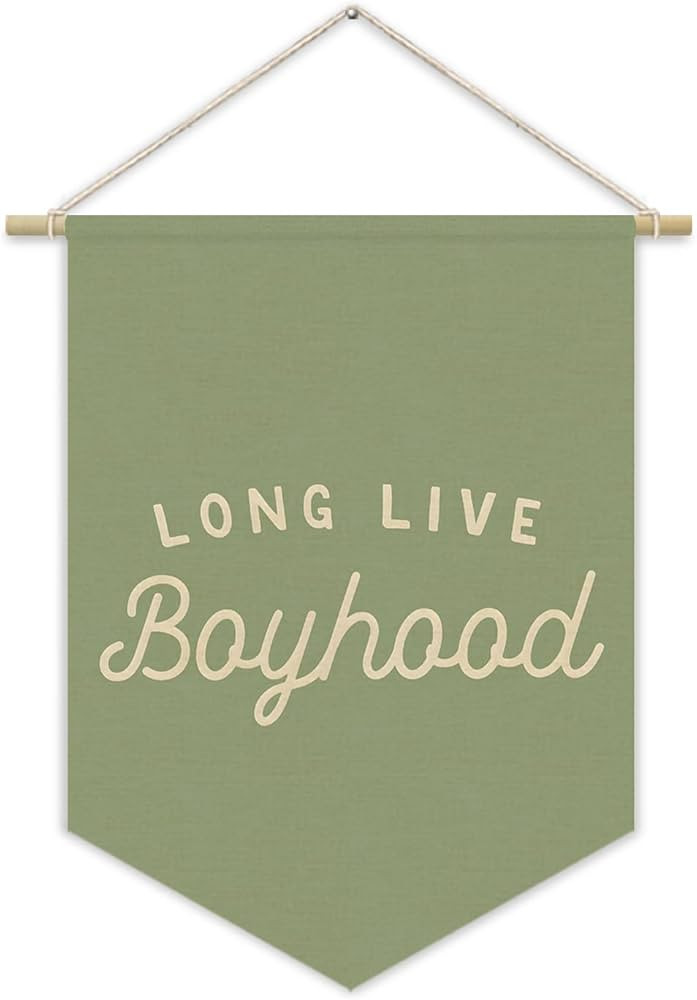 Long Live BoyHood Banner Sage Green Decor Boy Room Decor,Nursery Playroom Wall Decor For Boys Bed... | Amazon (US)