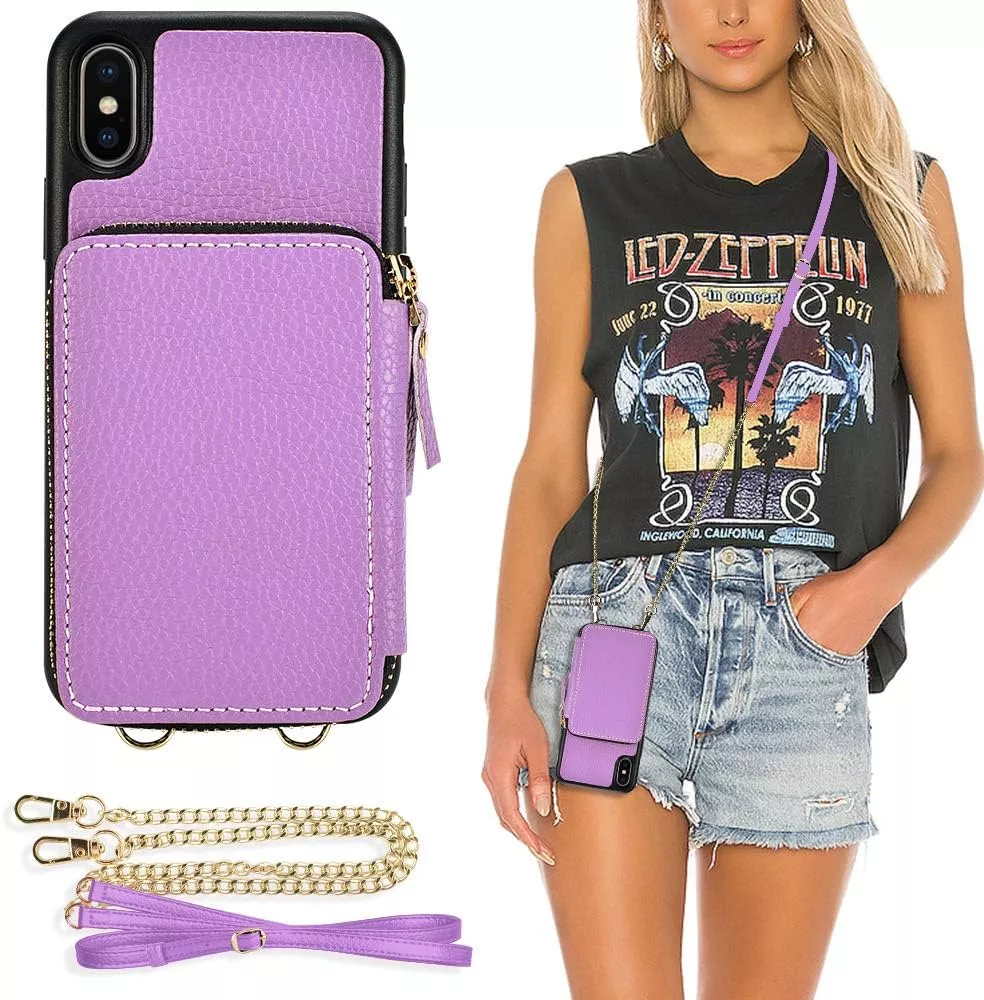 VICTORIA Crossbody Wallet Case for iPhone XS Max with Chain Strap