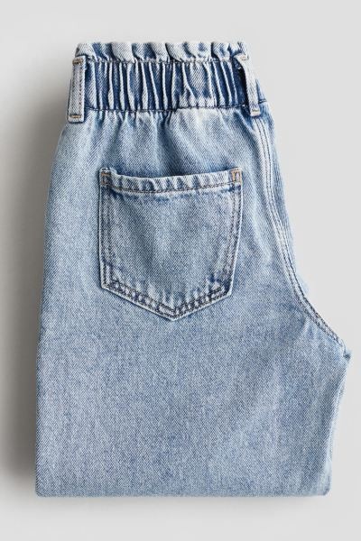 Wide Leg Paper-bag Jeans - Regular waist - Long - Light denim blue - Kids | H&M US | H&M (US + CA)