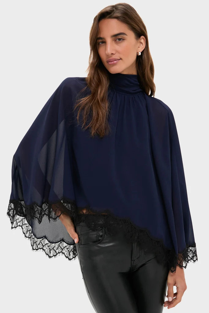 Navy Cape Chiffon Ashfield Top | Tuckernuck (US)