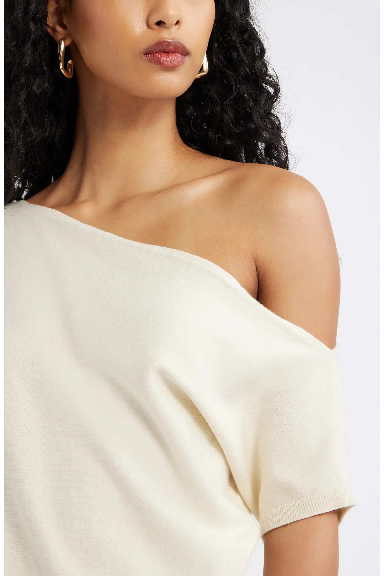 One-Shoulder Short Sleeve Sweater (Women) | Nordstrom | Nordstrom