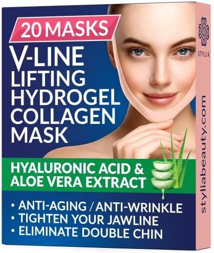 20 Piece V Line Shaping Face Masks – Lifting Hydrogel Collagen Mask with Aloe Vera – Anti-Agi... | Amazon (US)