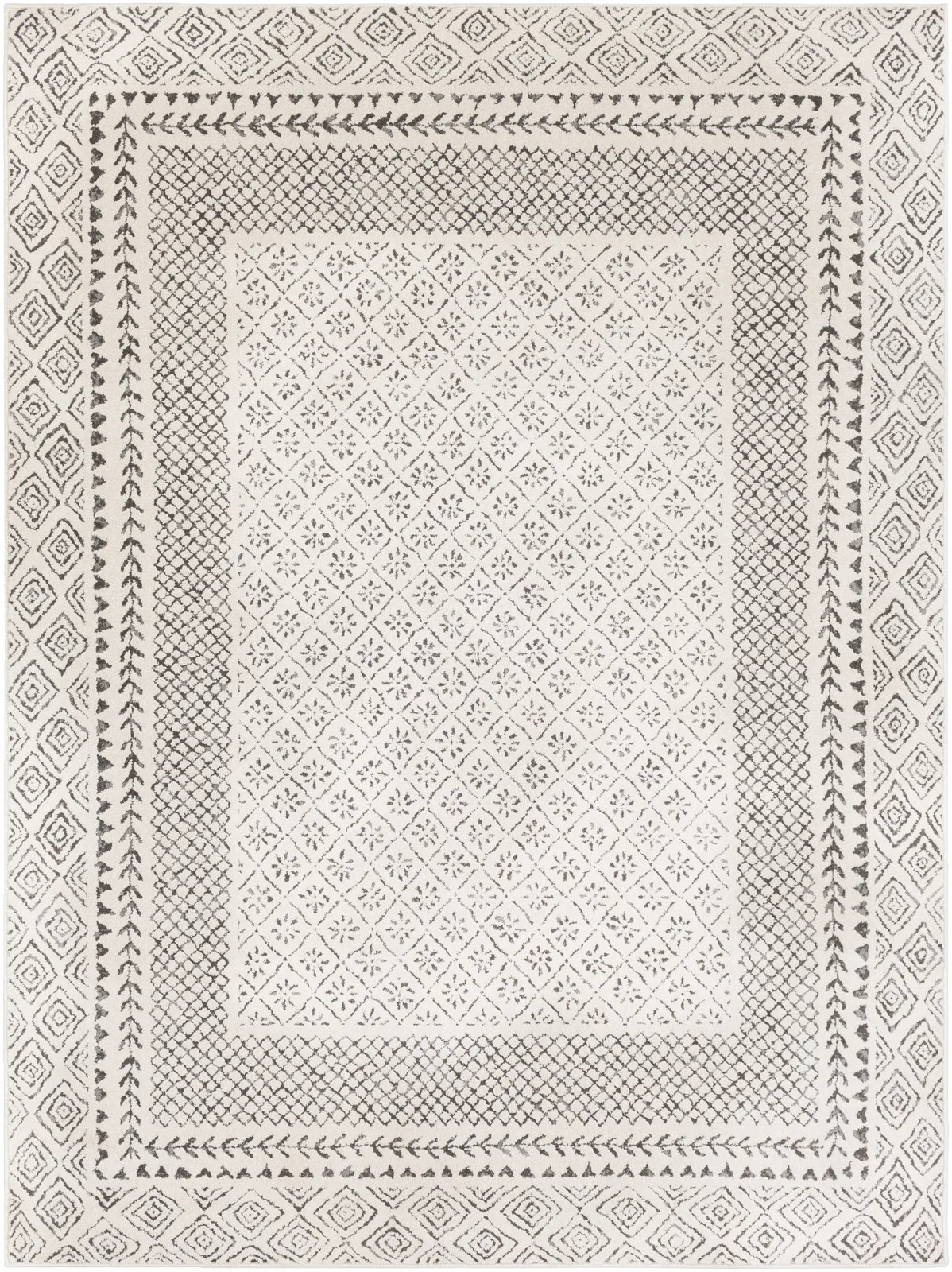 Calvo Oriental Charcoal/Light Beige Area Rug | Wayfair Professional