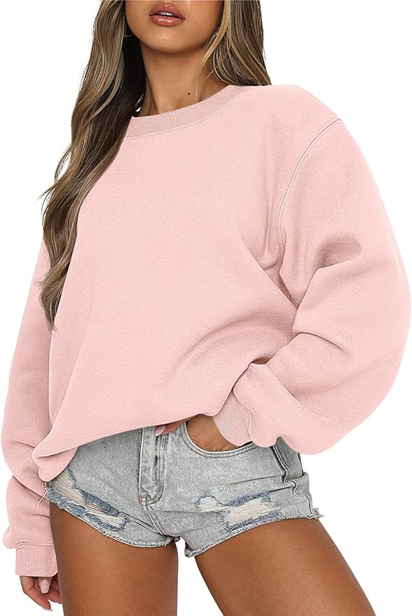 ANRABESS Womens Sweatshirts Crewneck Fleece Oversized Pullover Sweaters Fall Winter Cute Tops Tee... | Amazon (US)