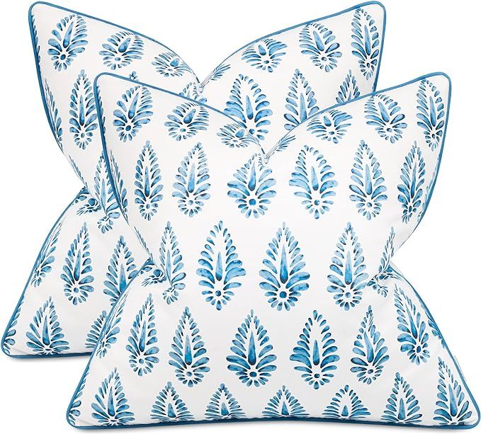 Set of 2 Pcs Printed Booti Decorative Square Accent Throw Pillow Cover - Home Decor for Couch, So... | Amazon (US)