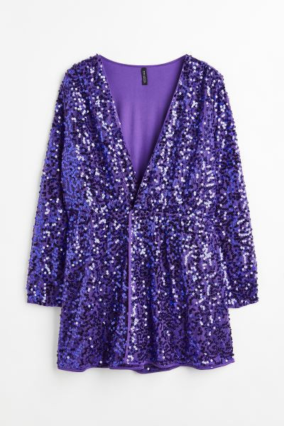 H&M+ Sequined Wrapover Dress | H&M (US + CA)
