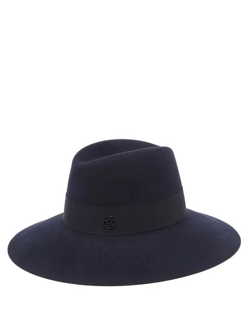 Maison Michel - Kate Felt Fedora Hat - Womens - Navy | Matches (US)