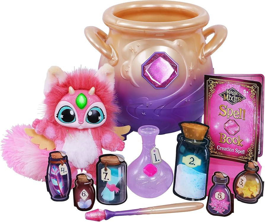 Magic Mixies Magical Misting Cauldron with Interactive 8 inch Pink Plush Toy and 50+ Sounds and R... | Amazon (US)