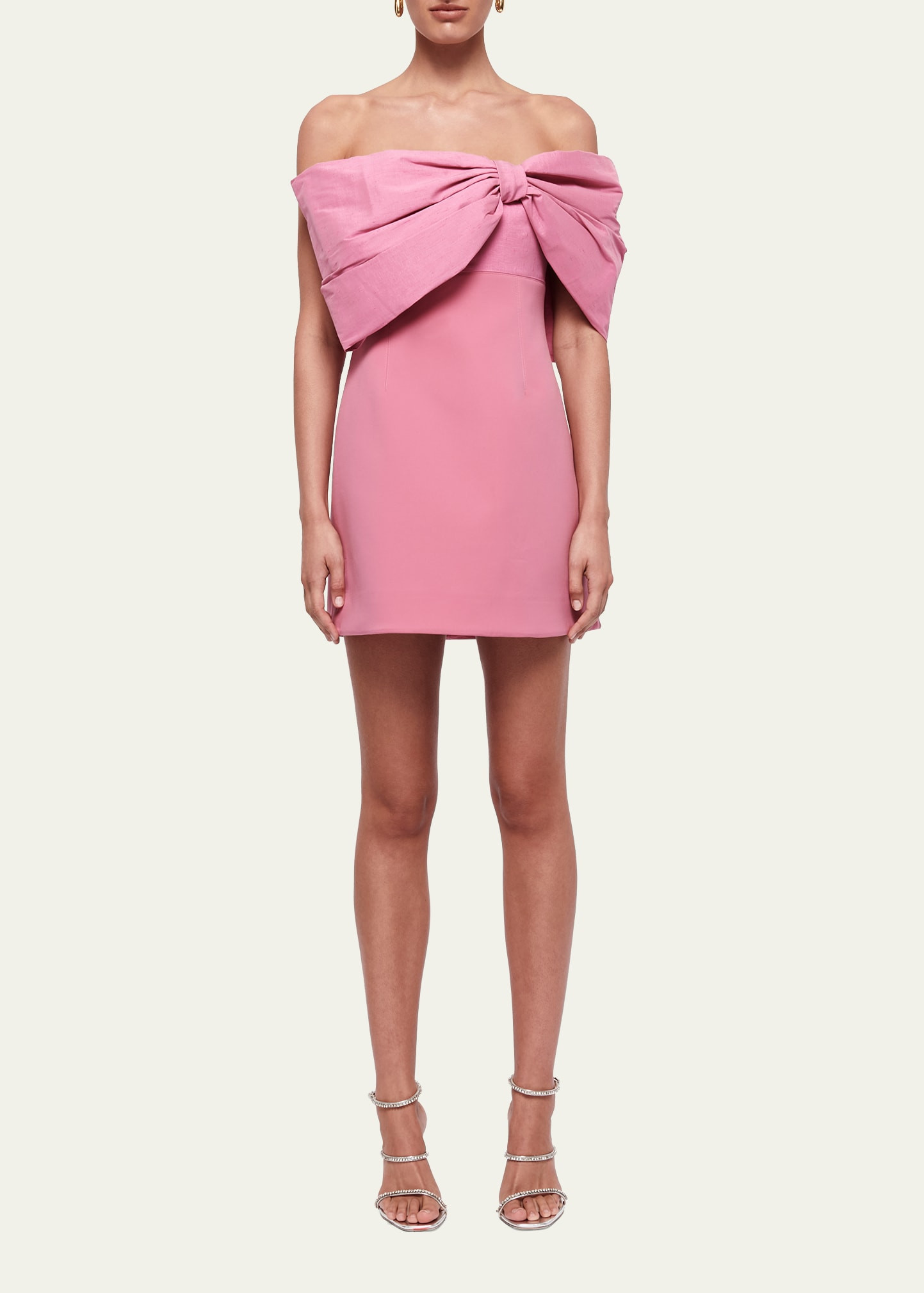 Kace Draped Bow Mini Dress | Bergdorf Goodman