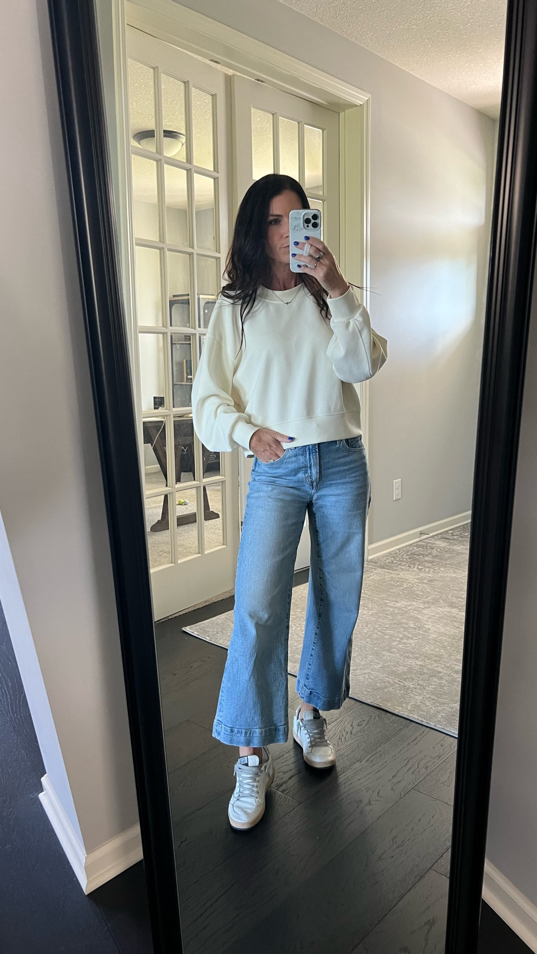 My favorite wide leg crop jeans are 50% off and available in all sizes in this light wash. Such a great pair of jeans - I’ve worn them so much. Comfortable and true to size. I’m in a 25 regular length. They also come in multiple washes and colors  

#LTKSeasonal #LTKFindsUnder50 #LTKFallSale
