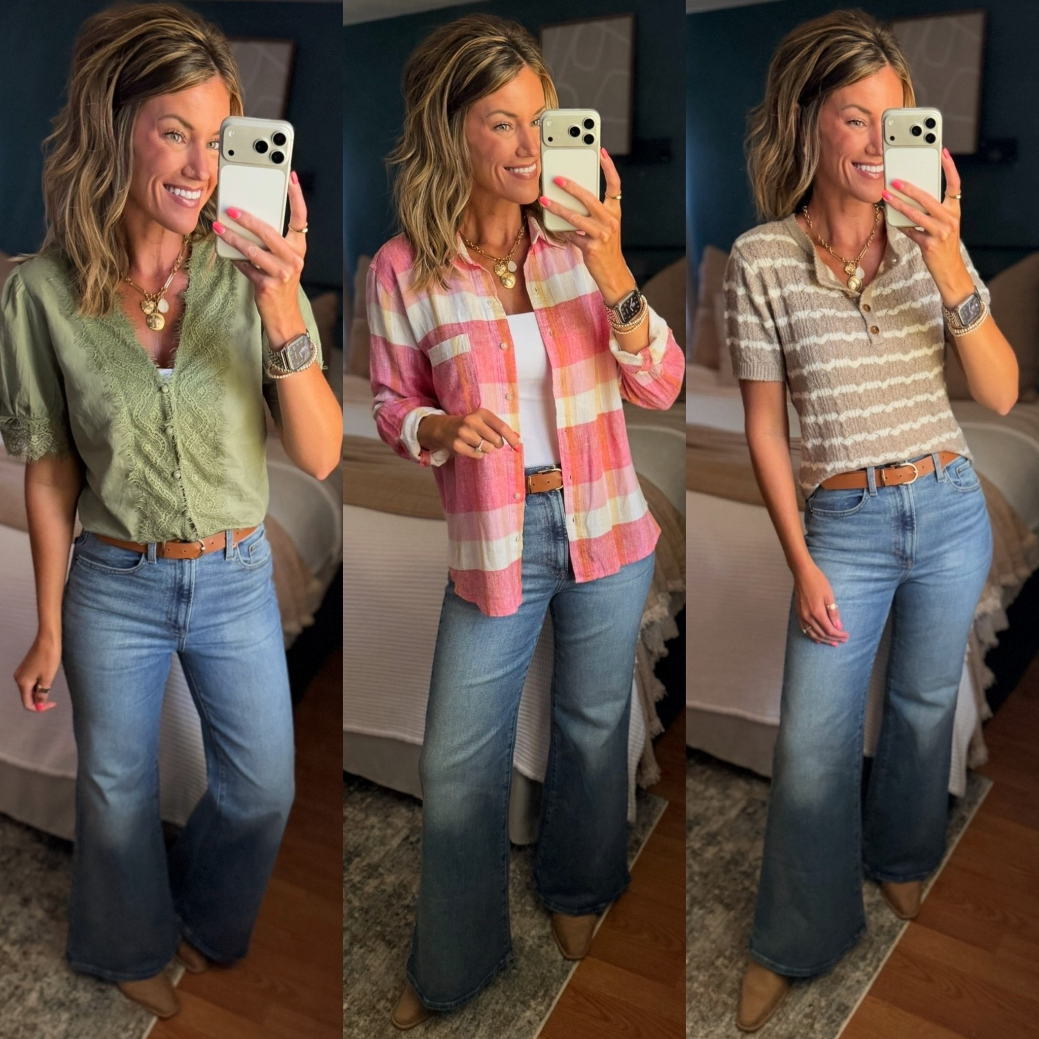 #targettuesday 🎯 
3 new tops to wear now and into fall + a fantastic new pair of jeans that are flattering on the backside and come in lengths.
Tops/ small
Jeans/ 8 regular length 
@Target

#LTKSeasonal #LTKOver40