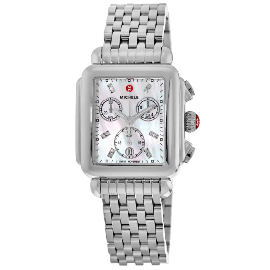 Michele Deco Diamond Mother of Pearl Dal Steel Women's Watch MWW06A000778 | Shop Simon
