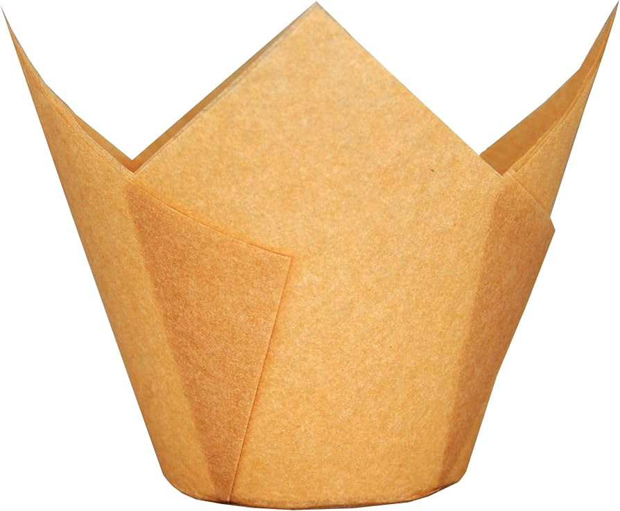 Extra Large Jumbo Muffin Greaseproof paper Baking cupcake cups, 2-1/4" x 3-3/4" Natural Tulip Bak... | Amazon (US)