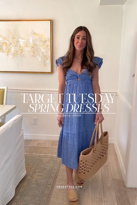 Target Tuesday spring dress haul reel links. All are $40 & under! Wearing size xs in all. All run tts. All have pockets! And all are great quality! Sandals are also 20% off right now w/ Target Circle.

#LTKsalealert #LTKstyletip #LTKfindsunder50