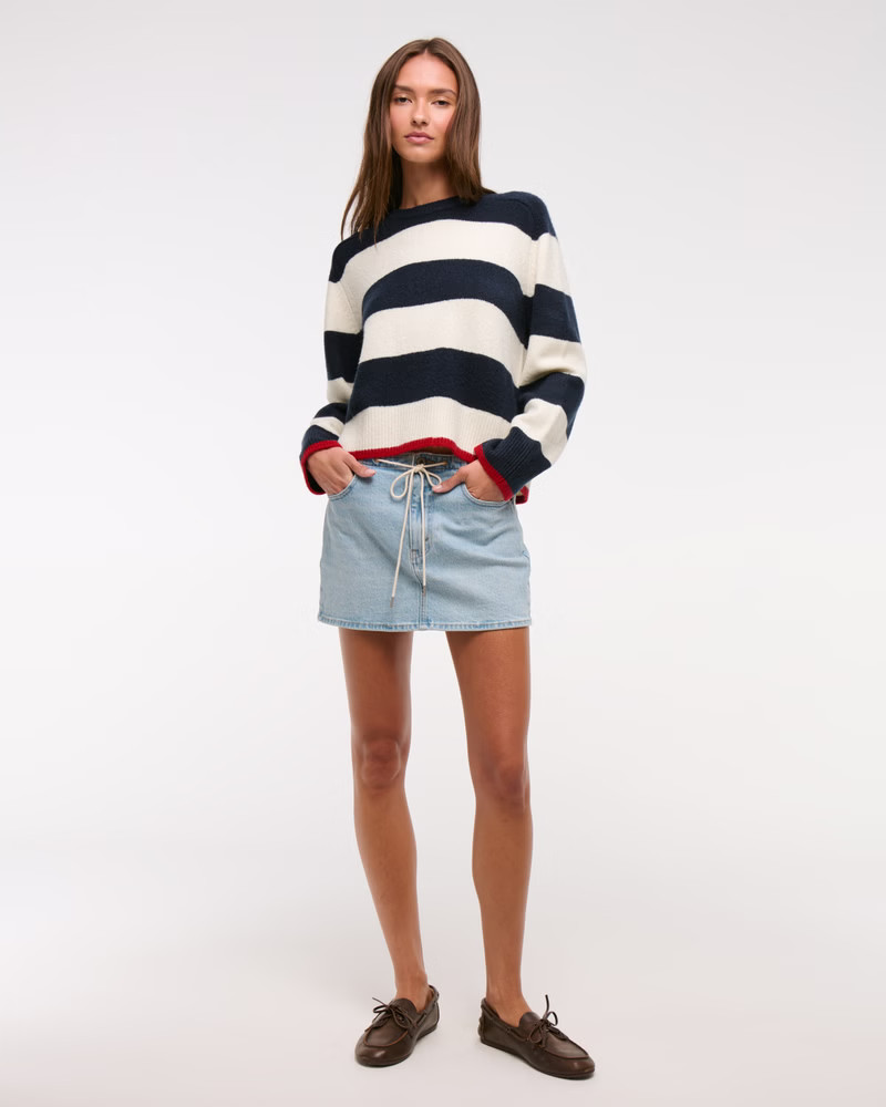 The A&F Madeline Striped Crew Sweater | Abercrombie & Fitch (US)