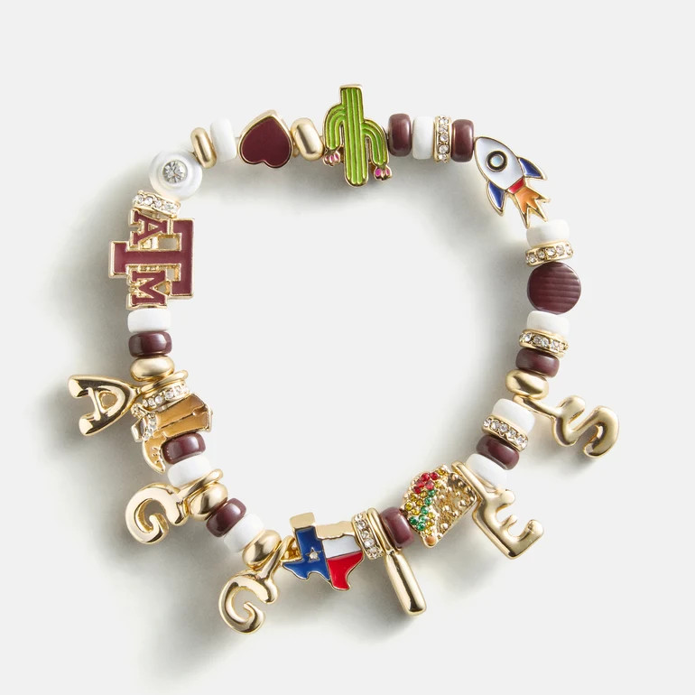 Texas A&M University Beaded Charm Bracelet - Texas A&M University | BaubleBar