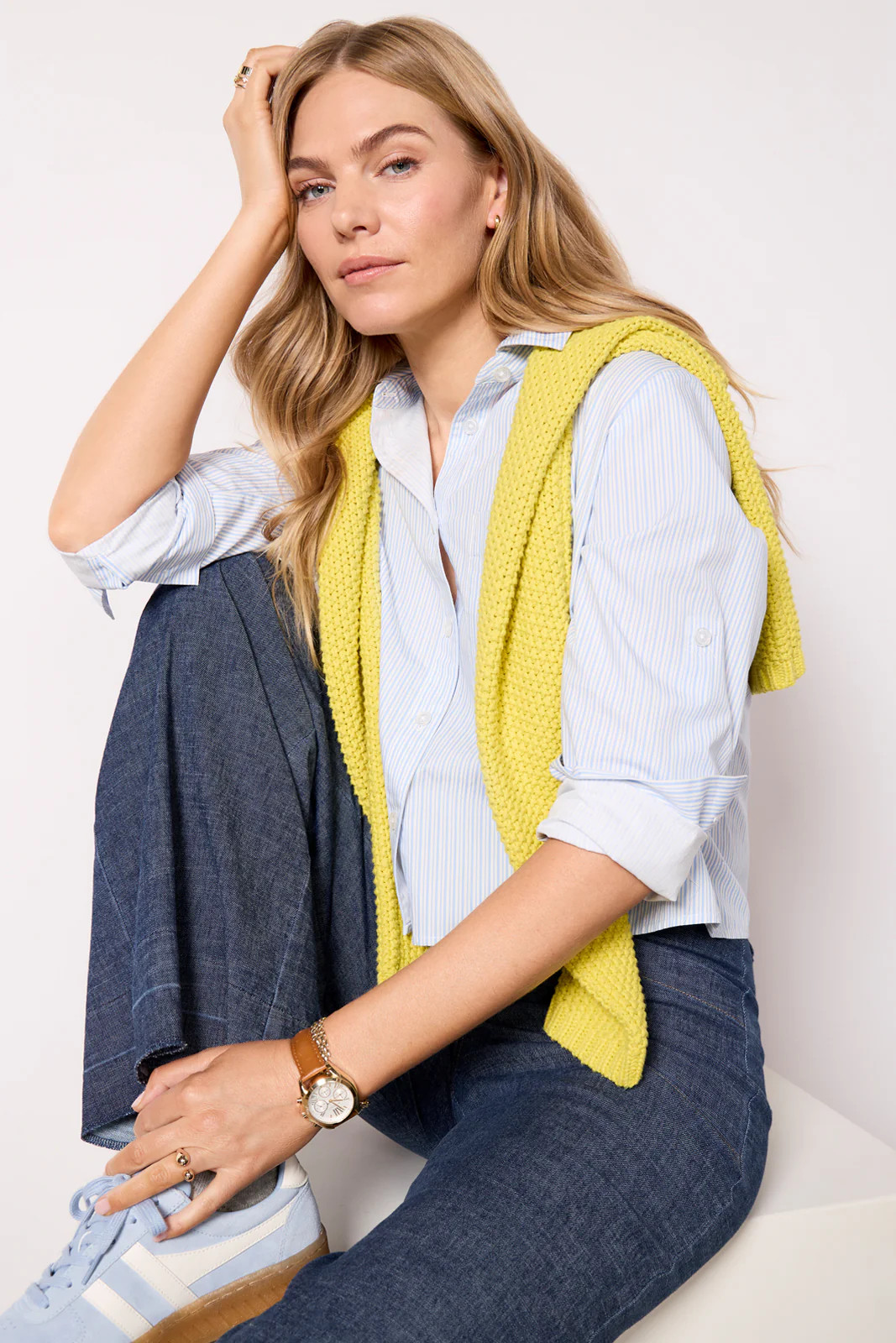 Aiden Crop Shirting | Evereve