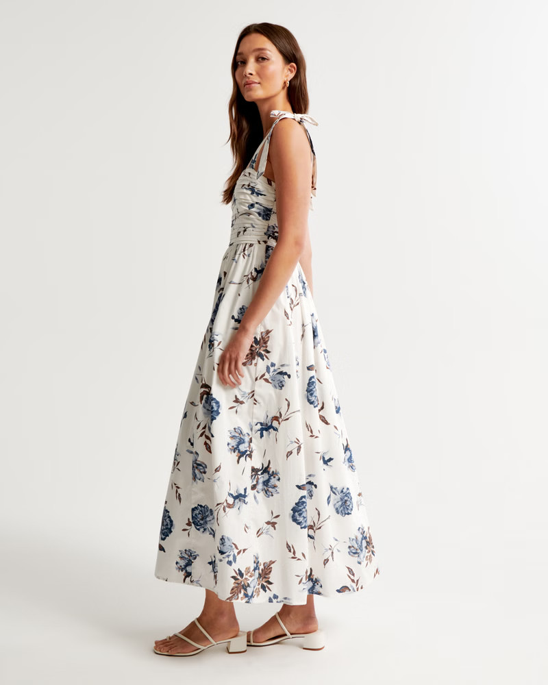 Emerson Tie-Strap Maxi Dress | Abercrombie & Fitch (US)