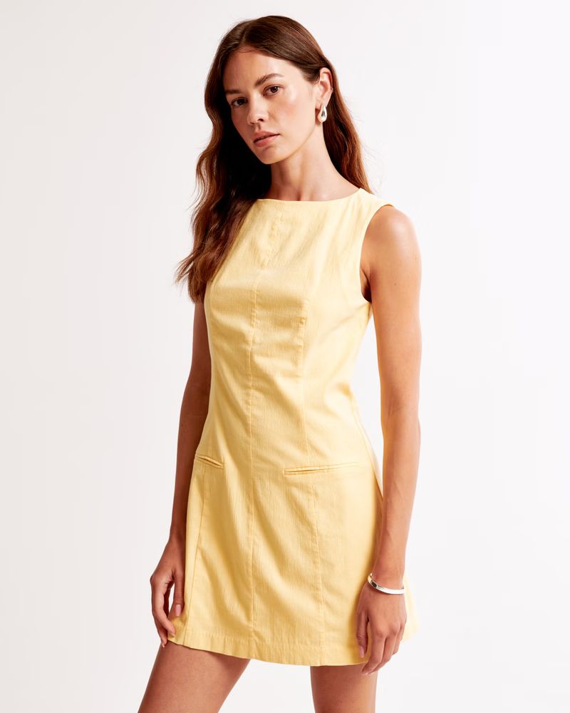 High-Neck Stretch Mini Dress | Abercrombie & Fitch (US)
