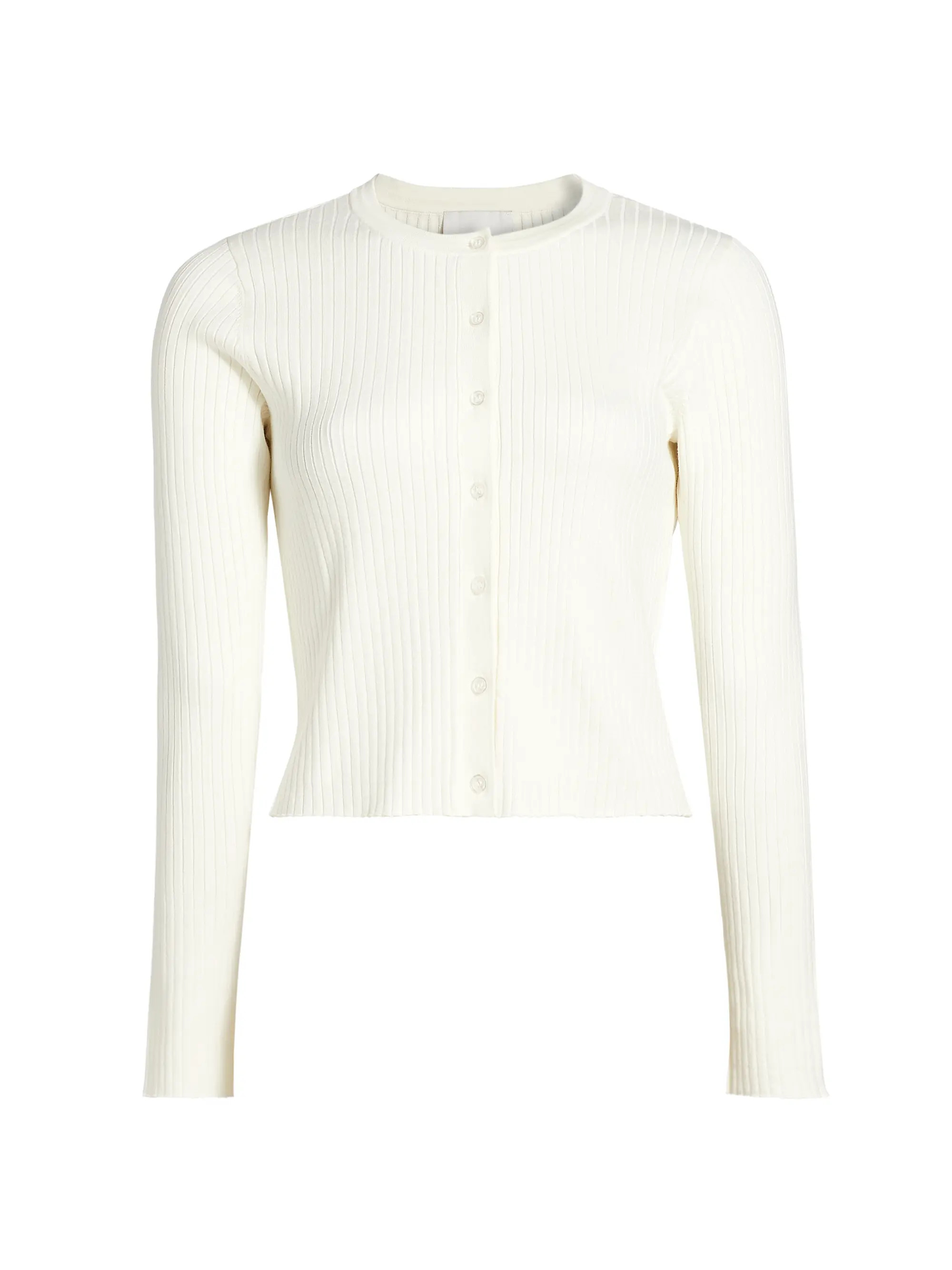 Joanne Cotton Rib-Knit Cardigan | Saks Fifth Avenue