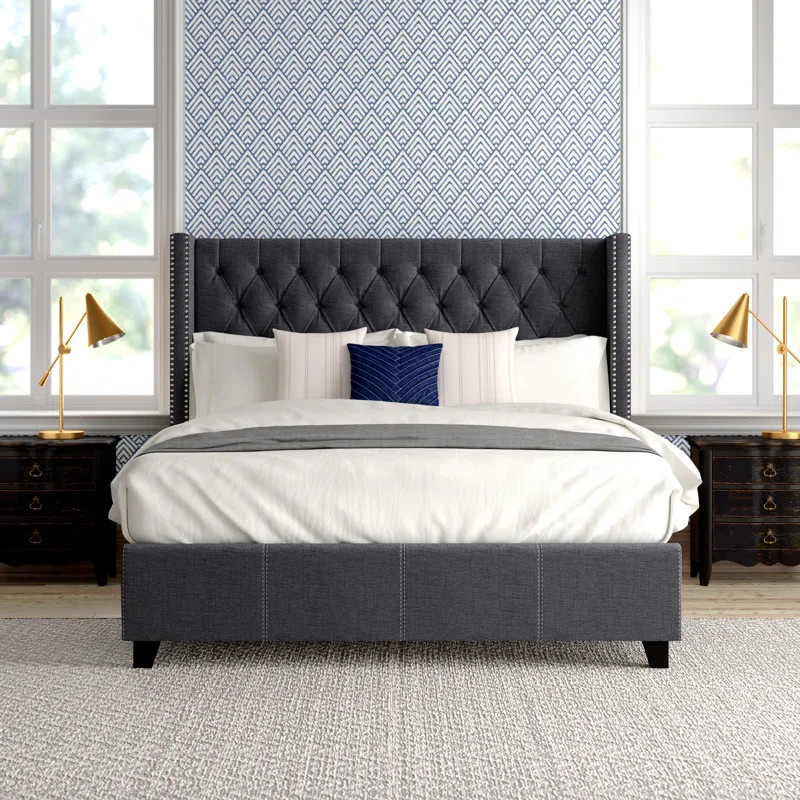 Colleen Tufted Upholstered Low Profile Platform Bed | Wayfair North America
