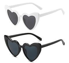 YooThink Love Heart Shaped Sunglasses for Women,Vintage Cat Eye Mod Style Retro Glasses | Amazon (US)