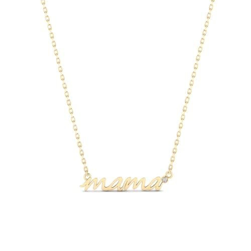 Gelin Diamond Mama Pendant Necklace in 14K Solid Gold | Gifts for Mother's Day, 18" | Amazon (US)