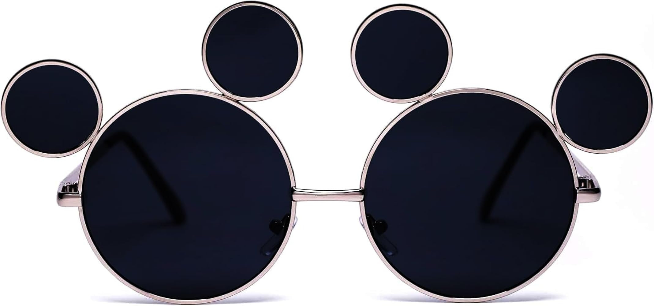 Mouse Ear Sunglasses Black Lenses Silver Frames, Polarized UV 400 Protection, Teen and Adult | Amazon (US)