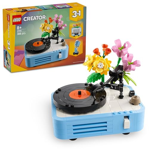 LEGO 31172 Creator Flower and Record Player Toy, Toy, Birthday Present, Blocks, Boys, Girls, Children, 8, 9, 10, Elementary School Students | Amazon (US)