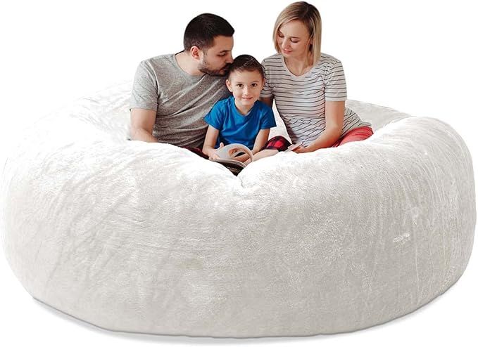 6ft Giant Fur Bean Bag Chair for Adult Living Room Furniture Big Round Soft Fluffy Faux BeanBag L... | Amazon (US)