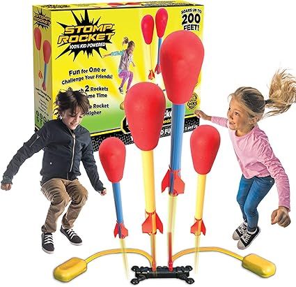 The Original Stomp Rocket Dueling Rockets, 4 Rockets and Rocket Launcher - Outdoor Rocket Toy Gif... | Amazon (US)