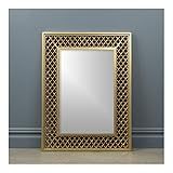 Best Home Fashion Quatrefoil Frame Mirror - Golden - Wood Frame - Wall Hanging - Rectangle Shape - 4 | Amazon (US)