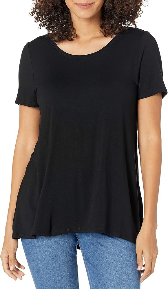 Amazon Essentials Women's Relaxed-Fit Short-Sleeve Scoopneck Swing Tee (Available in Plus Size) | Amazon (US)