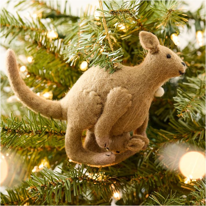 Baby's First Holiday Felt Kangaroo Ornament | West Elm (US)