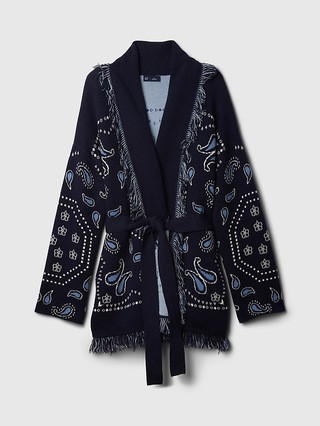 Cotton-Blend Fringe Shawl Cardigan | Gap (US)