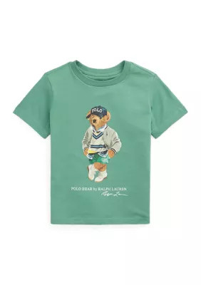 Ralph Lauren Childrenswear Boys 2-7 Polo Bear Cotton Jersey Tee, Green, 4 | Belk