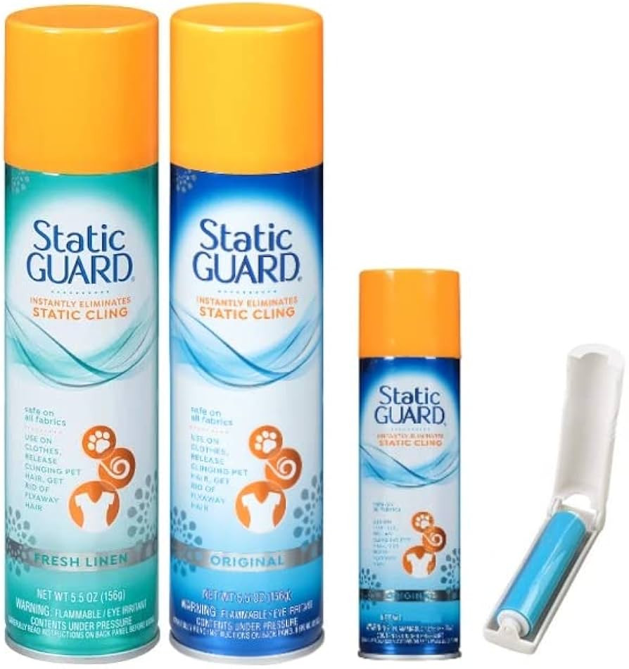 Static Guard Spray, Fresh Linen and Original 5.5 Ounce, and Original 1.4 Ounce (Pack of 3) - with... | Amazon (US)